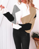 Wave Color Block Pullover Sweaters