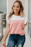Flutter Shoulder Striped Print Tank Top