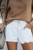 Distressed Ripped Pocketed Denim Shorts Unishe Wholesale