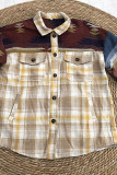 Aztec Splice Plaid Shacket Fleece Coat Women Unishe Wholesale