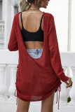 Backless Drawstring Side Knit Cover Up Women UNISHE Wholesale
