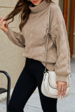 Turtleneck Cable Knitting Sweater
