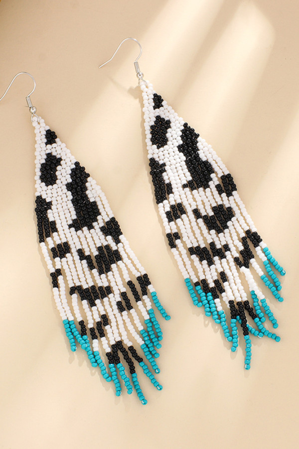 Cow Pattern Beads Earrings MOQ 5pcs