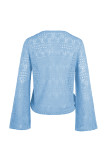 V Neck Hollow Out Bell Sleeves Sweater Unishe Wholesale