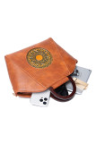 Retro Genuine Leather Emboss Tote Shoulder Bag MOQ 3PCs