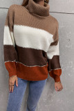 High Collor Colorblock Knit Sweaters Women UNISHE Wholesale