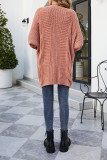 Cable Knit Front Open Cardigan