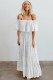 White Off Shoulder Ruffle Swiss Dot Maxi Dress