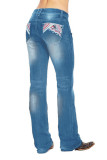 Light Blue Straight Wash Jeans Pants