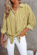 Yellow Striped Buttons Closure Long Sleeve Shirt