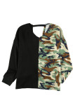 Camo Twist Back Waffle Top