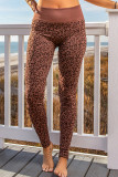 Leopard Print Wide Waistband Skinny Leggings