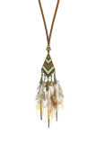 Vintage Geometric Feather Necklace MOQ 5pcs