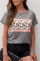 Gray Leopard Panel Tee