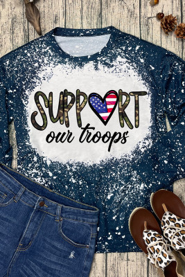 Support Our Troops Print Long Sleeve Top Women UNISHE Wholesale