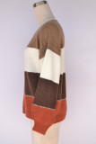 Loose Color Block Pullover Knitting Sweater Unishe Wholesale