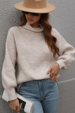 Plain Turtle Neck Pullover Sweaters