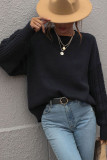 Cable Knit Sleeves Plain Pullover Sweaters