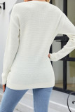 Waffle Knit Twisted Long Sleeves Top