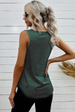 Dark Green Tie-dye Print Tank Top