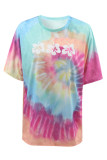 Tie Dye Short Sleeves Top