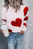 Heart Knitting Pullover Sweater