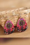 Leopard Sunflower PU Earrings Unishe Wholesale MOQ 5pcs