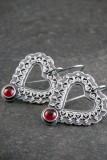 Heart Shape Ruby Earrings MOQ 5PCS