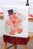 Christmas Print with Plaid Chair Case MOQ 3pcs