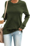 Green Wash Fleece Pullover Sweatshirt