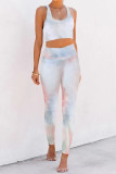 Tie-dye Print Sport Bra Pants Set