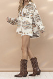 Western Aztec Pocketed Button Coat