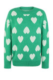Heart Pattern Knitting Pullover Sweater