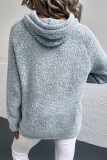 Knitting Hooded Drawstring Fluffy Pullover Sweater