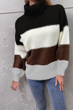 High Collor Colorblock Knit Sweaters Women UNISHE Wholesale