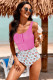 Square Neck Sleeveless Fashion Print Tankini Set