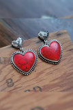 Valentine's Day Heart Shape 	Turquoise Earrings MOQ 5PCS