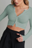 Open Button Knit Short Length Cardigans