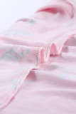 Red Spring Fling Floral Striped Sleeve Short Dress for Kids