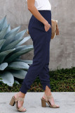 Blue Pocketed Cotton Joggers