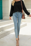 Plain Texture Knit Sweater Top