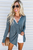 Blue Front to Back Two Way Ruched Top