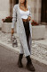Gray Cable Knit Open Front Long Cardigan