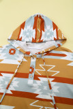 Yellow Tribal Aztec Print Hoodie
