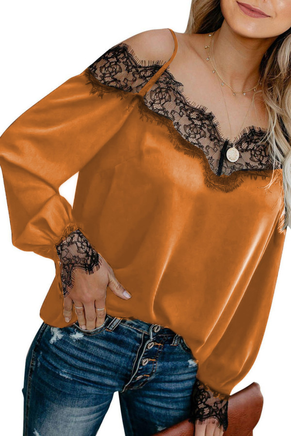 Lace Cold Shoulder Blouse