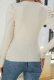 Plain Puff Long Sleeves Knit Top