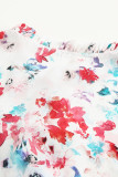 Red Cakewalk Floral Smocked Blouse