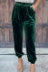 High Waist Plain Velvet Jogger Pants