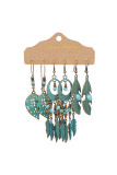 Boho Turquoise Tassle Earring Set MOQ 5 Sets