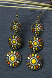 Vintage Colorful Floral Alloy Earrings MOQ 5pcs